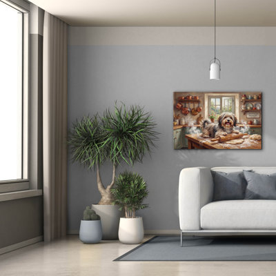  'Havanese In The Kitchen' by Rich Monet Canvas Wall Art, 40" x 26"