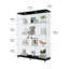 Vitrine vitrée 3 portes avec 4 tablettes, noir