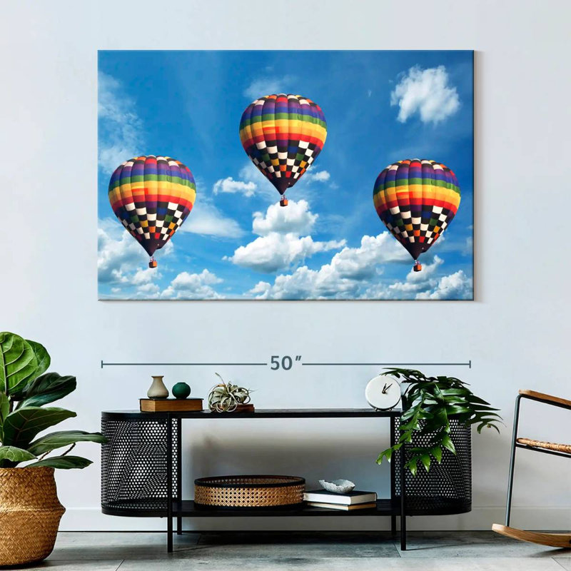 Triple montgolfière, H 34 po x l 51 po