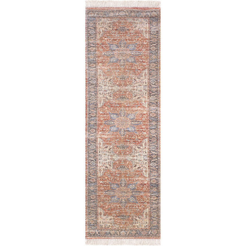 Persian Medallion Tassel Area Rug, Runner 2' x 8'