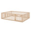 Structure de lit en bois avec clôture et porte-1199403468-1199403456