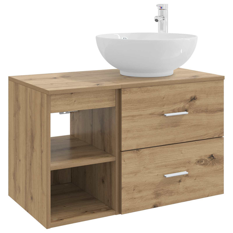 Vanity & Mirror Set, Artisan Oak