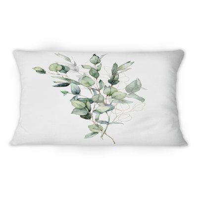 Green Bouquet of Eucalyptics I - Coussin décoratif imprimé traditionnel