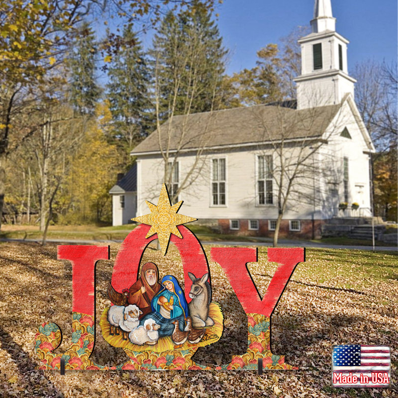 Joy Nativity Yard Lawn Art