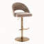 Ensemble de 2 tabourets de bar réglables pivotants, structure en métal doré avec tissu brun et repose-pieds en T-8445271-8445264