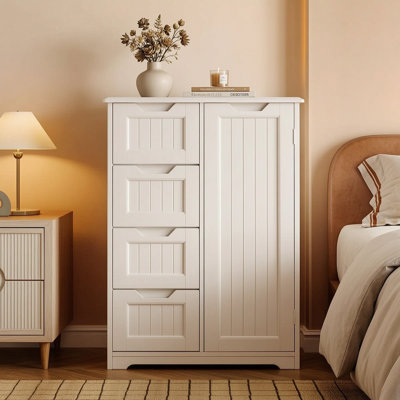 23.6''W 4-Drawer Chest with Sliding Barn Door,storage cabinet