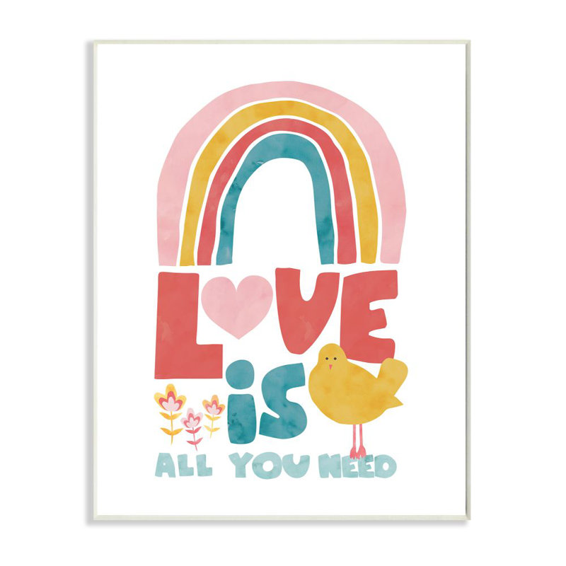 Impression d’art graphique, "l’arc-en-ciel amour" par Jennifer McCully, H 15 po x l 10 po x P 0,5 po, Plaque murale