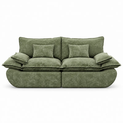 71.66 in W Boneless Loveseat, Compressed Modular Sectional Sofa Couch with Deep Seats for Living Room and Apartment