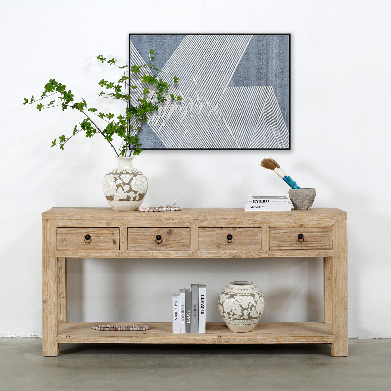 Longshore Tides PorfÃ­rio 70" Wide 4 Drawer Pine Wood Sideboard | Wayfair