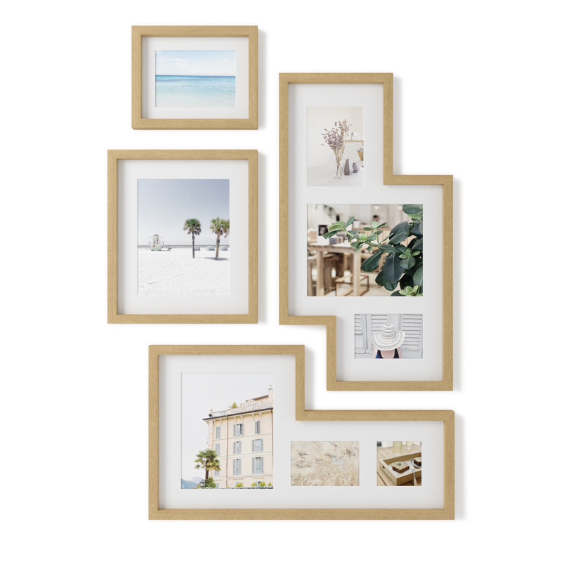 Natural Wood Gallery Picture Frame Set of 4