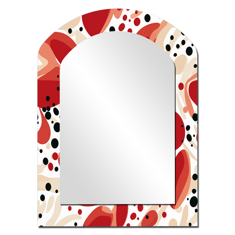 Motif à pois rouge et blanc, 34 po x 25 po