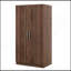 Armoire-penderie 2 portes en bois avec 3 tablettes de rangement, brun