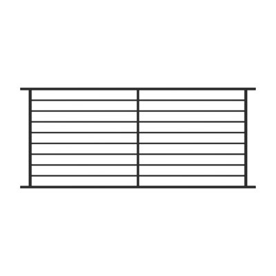 FORTRESS Fe26 Axis 34 in. H x 6 ft. W Black Steel Railing Level Panel