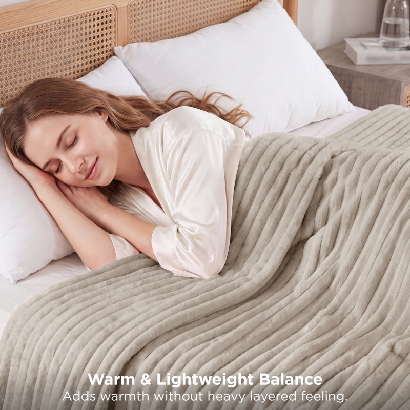 Essential Bedsure 299gsm Super Soft Cozy Flannel Fleece Blanket For Bed&Couch GentleSoft™️, California King, Linen