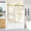 72-77" W x 60" H Frameless Double Sliding Tub Door with 3/8" (10mm) Clear Tempered Glass, Shatter-Resistant Film & Installation Hole Locator-118013335