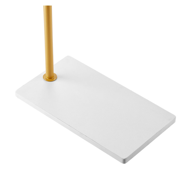 Modern Gold Freestanding Coat Rack with Quartz Stone Base & 3 Round Hooks