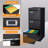 Hougabook 15.1 " Wide 3 Steel Vertical Filing Cabinet-2086234654