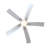 Modern 52" Indoor Brushed Nickel Flush Mount Ceiling Fan with Integrated LED, Remote and  5 Two-Tone Blades-1206328072-1202318298