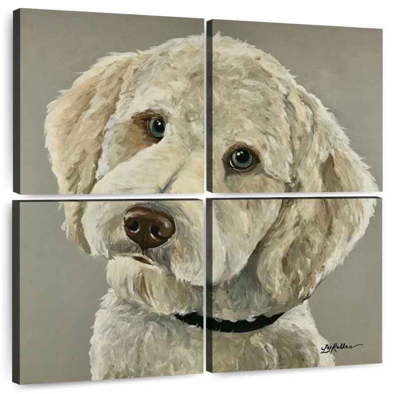 Brampt Goldendoodle On Gray, 32" H x 32" W