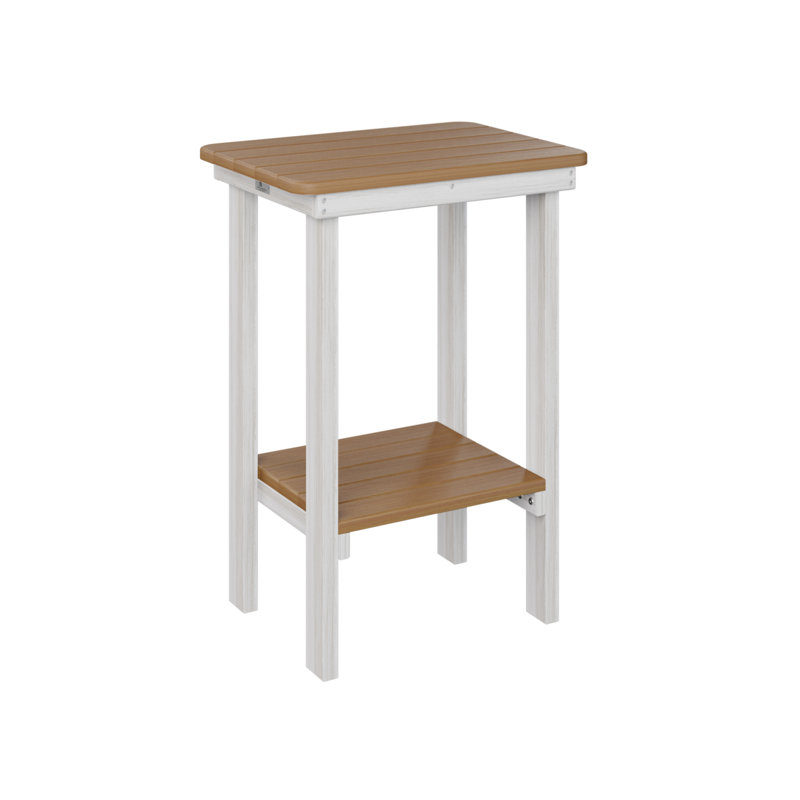 Berlin Gardens Rectangular End Counter Table, Natural Teak, Seashell
