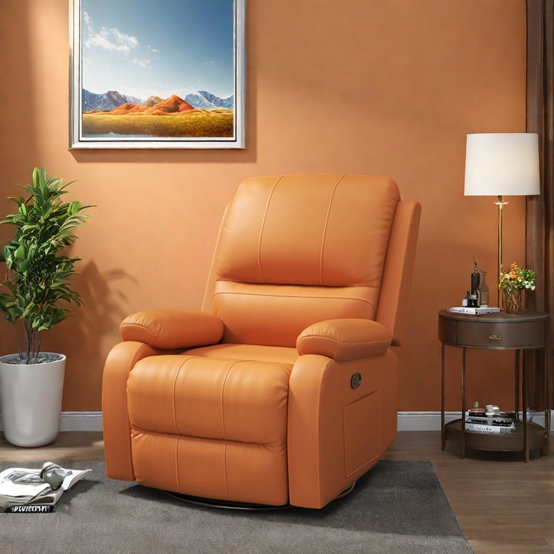 Fauteuil inclinable élégant et confortable, Similicuir orange