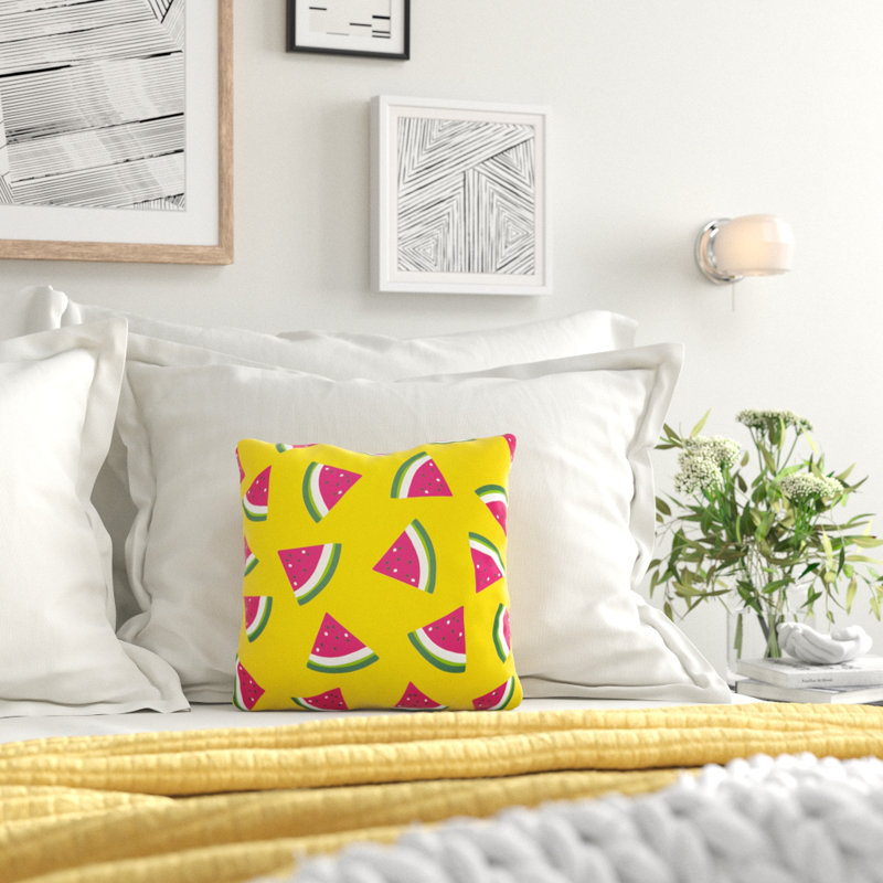 Coussin intérieur/extérieur pastèque, Vert lime, 18 po x 18 po