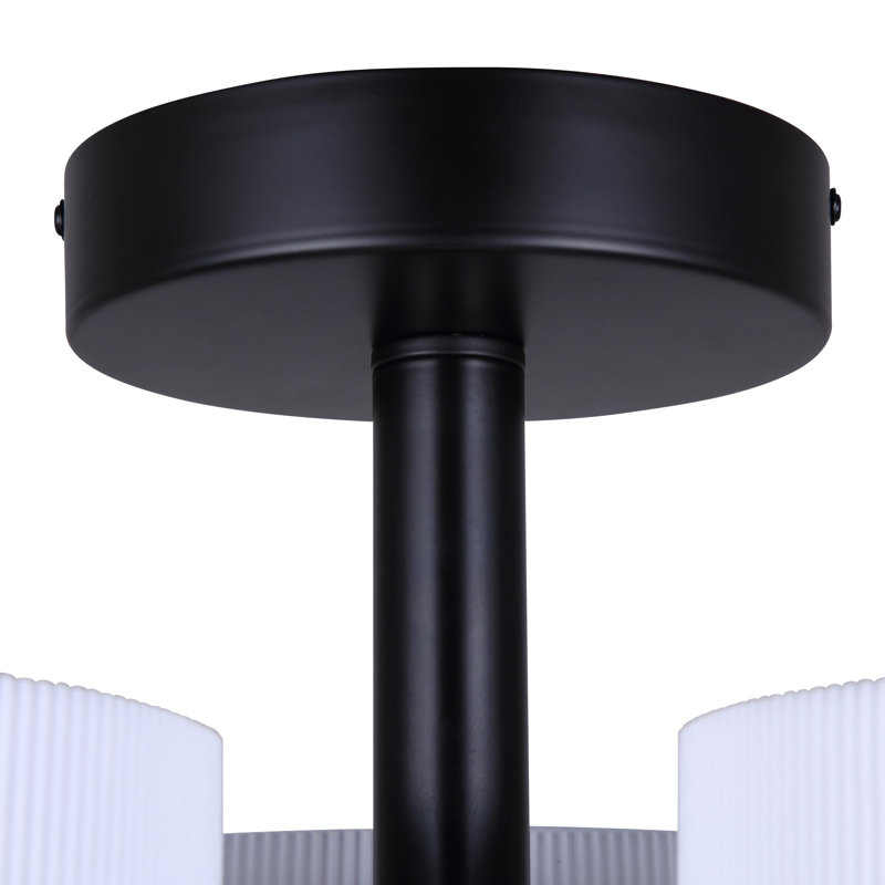 Gid 21.13 In. 3 Light Integrated LED Black Modern Semi Flush