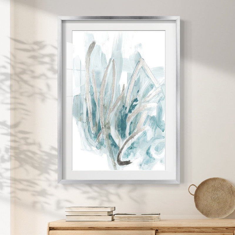 Energies aquatiques embelli II - impression encadrée, H 25,5 po x l 17,5 po, Argent argent