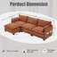 Canapé modulaire surdimensionné surdimensionné avec repose-pieds mobile, ensemble de canapés en velours côtelé moderne 102 pouces 4 places, canapé convertible en forme de L-928045661