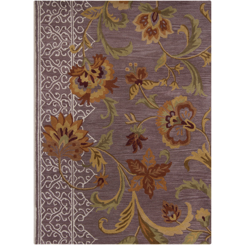 Tapis floral traditionnel multicolore en laine touffeté à la main Bartz, 9 pi x 13 pi