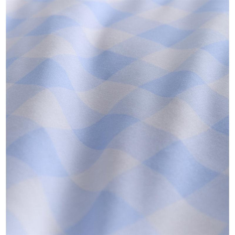 Gingham Set, Double Duvet Cover + 2 Standard Shams, Blue/White