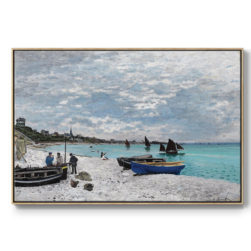 Monet, reproduction d'art encadrée sur toile par Claude Monet, H 27 po x l 41 po x P 2 po, Naturel