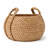 Cole and Grey Seagrass Handmade Woven Brown Decorative and Functional Storage Basket with Braided Handles