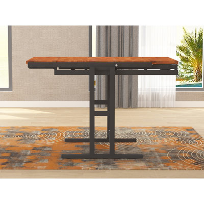 Table de salle à manger convertible polyvalente au design rustique industriel pour les espaces compacts