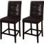 Chaises contemporaines à hauteur de comptoir brun, dossier à manger de 2 sièges modernes,