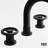 Wythe Widespread 3-Hole Bathroom Faucet, 2-Handle High Arc With Wheel Knob Handles In Matte Black-88783413