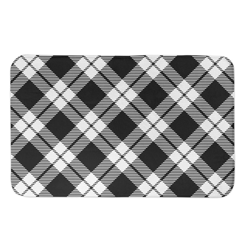 Tapis pour salle de bain Dewsbury, Noir / Blanc