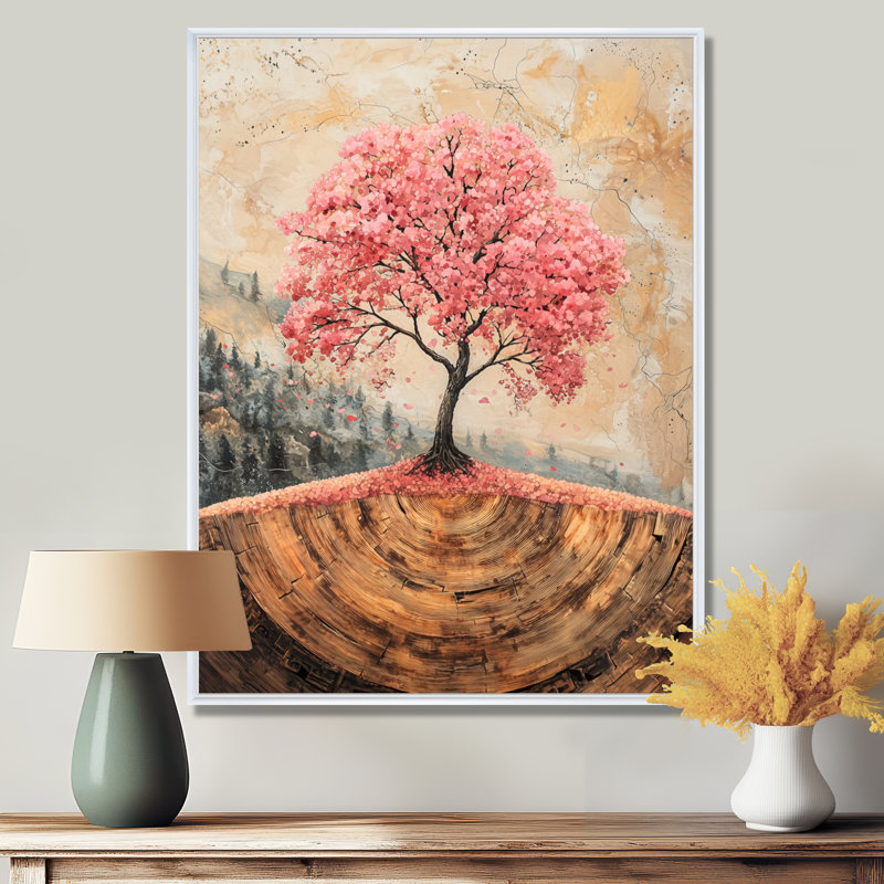 «Heisler Cherry Blossom Tree Dreams Of Hanami IV», art mural cerisier en fleurs, Impression encadrée flottante, Blanc