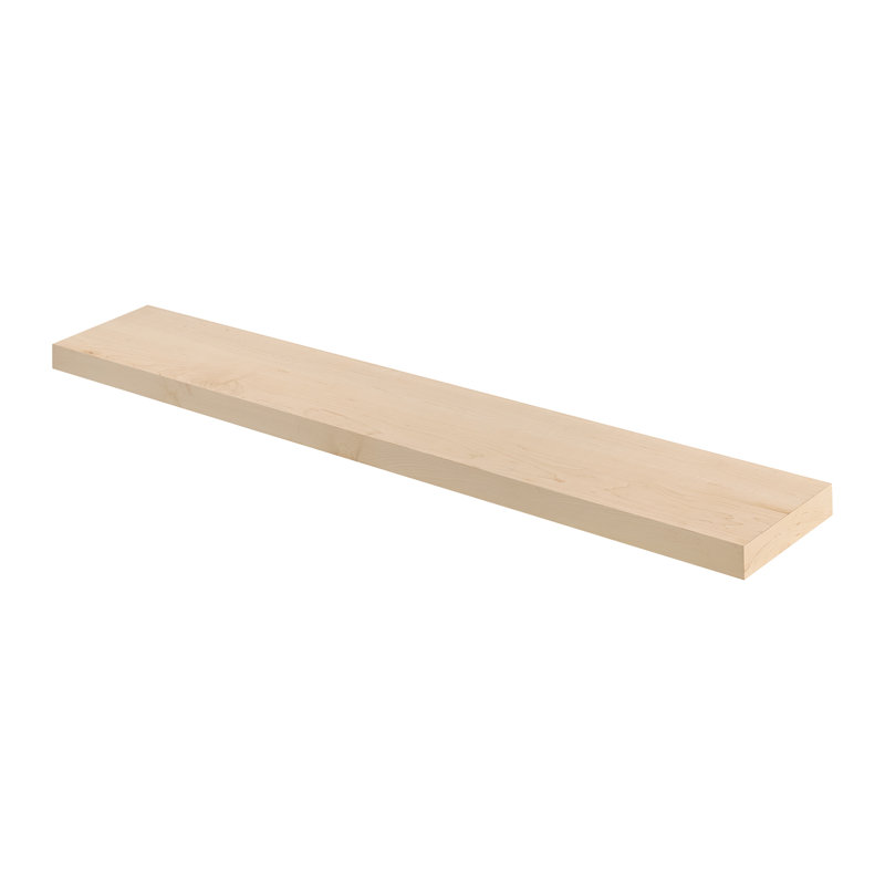 Alma Maple Wood Floating Shelf, 72", Unfinished