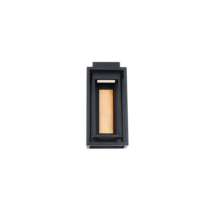 Dorne 14" Black Aged Brass Dimmable LED Wall Sconce