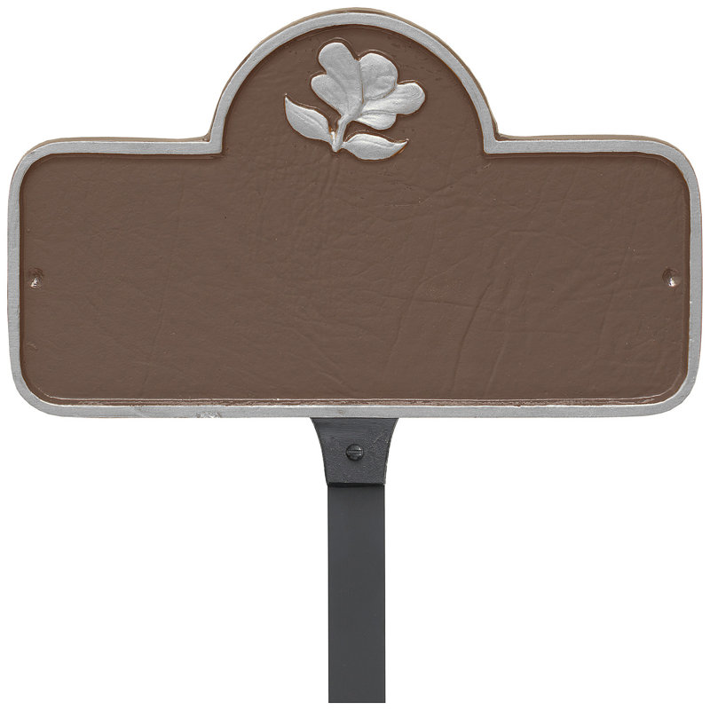 Enseigne d’adresse pour pelouse sur 1 ligne, Sable / argent, Oui