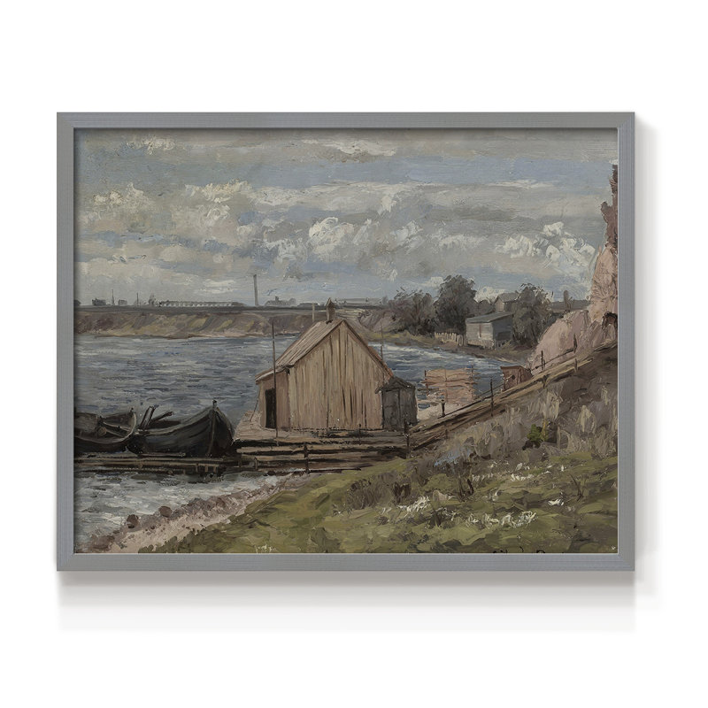 Paysages rétro-CCVVI - reproduction encadrée, H 22 po x l 28 po, Gris