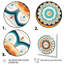 Exquis mandala en rétro bleu et orange I sur impression sur toile-1469281909-1469281912