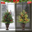 Sapin de Noël artificiel pré-illuminé de 60 cm avec 40 lumières DEL blanc chaud, pommes de pin et baies rouges, décoration de table pour les fêtes, utilisable à l'intérieur comme à l'extérieur.