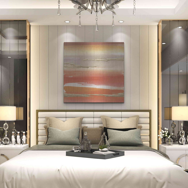 Red Barrel Studio® «Gilded Mandarin III» par Chris Paschke, art mural en métal, H 36 po x l 36 po