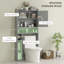 Armoire de rangement au-dessus de la toilette, organisateur de salle de bain moderne avec 2 portes, tablettes de rangement, porte-papier hygiénique, économiseur d'espace autoportant pour la salle de bain, buanderie, gris-679712144