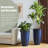 23.75"H Set Of 2 Oversized Eco-Friendly PP And Stone Honeycomb Textured Tall Plastic Planter-593483615