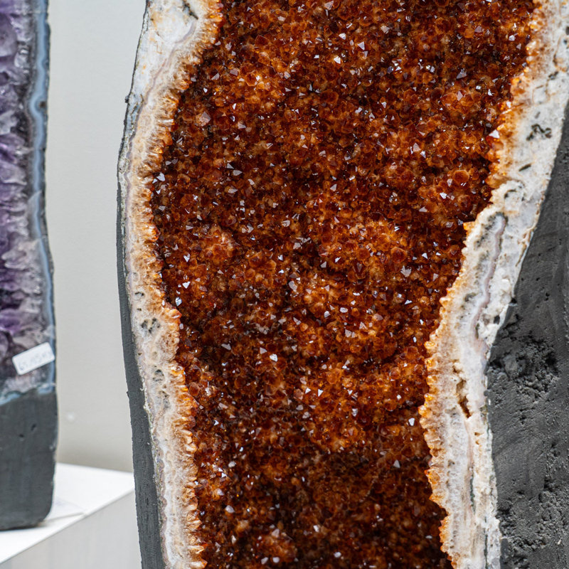 Large Genuine Citrine Crystal Clustered Geode From Brazil (155 )