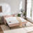 Upholstered Daybed with Trundle, USB Port, Side Pockets, Velvet Fabric, Button Tufting, and Waved Shape Arms for Modern Bedrooms and Guest Rooms-61953429