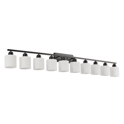 Luminaire pour meuble-lavabo 10 lumières résistant à l'humidité avec abat-jour en verre givré